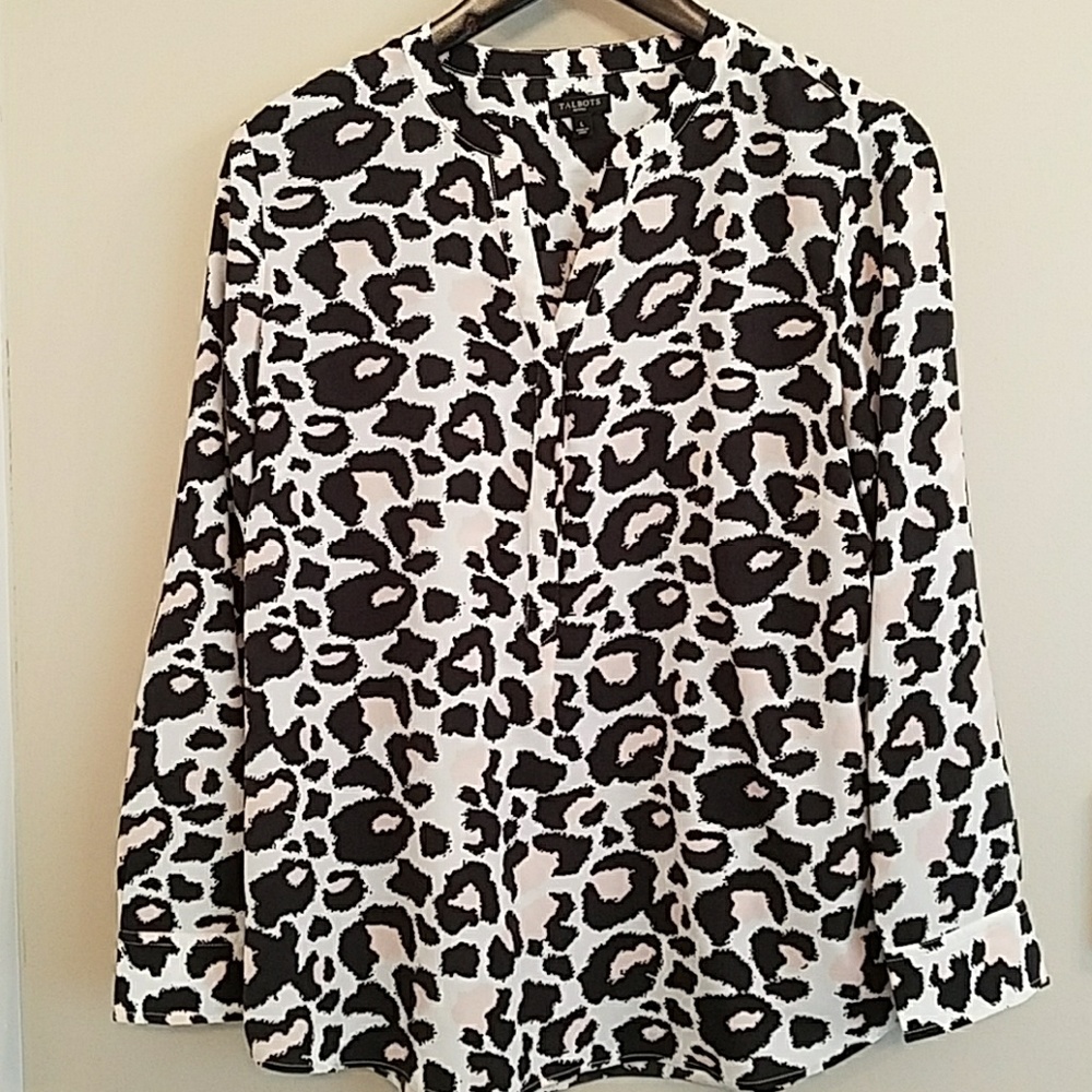 Talbots animal print blouse